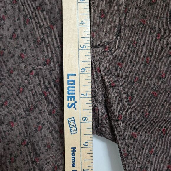 Free People Corduroy Skinny Pants Women's 25 (27x28) Floral Print Low-Rise EUC - Picture 6 of 9